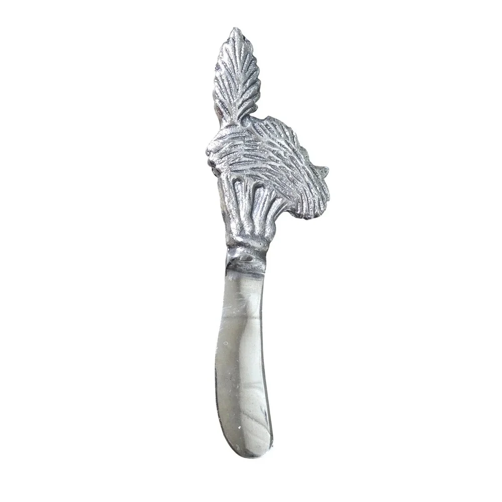Vintage Pewter Cat Cheese Butter‎ Spreader Knife Novelty Kitchen Utensil